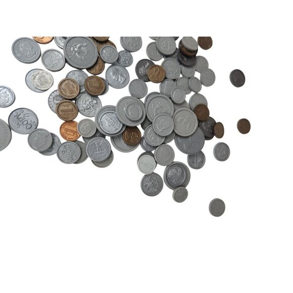 Assorted Play Money Coins Lot - Plastic & Metal Look Alike - Picture 13 of 16